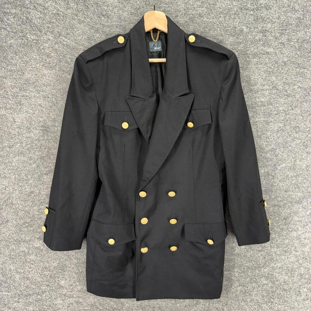 Liz Wear Blazer Jacket Women 10 Black Button Up Collared Long Sleeve Pockets